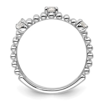 True Origin 14K White Gold 3/8 carat Lab Grown Diamond VS+ F+ Complete Triple Band — alternate view