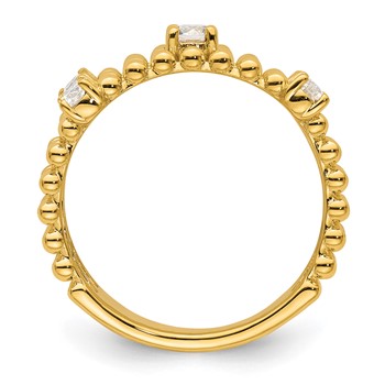 True Origin 14K Yellow Gold 3/8 carat Lab Grown Diamond VS+ F+ Complete Triple Band — alternate view