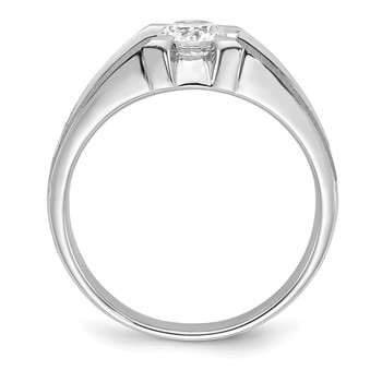 Sterling Silver Rhodium-plated Diamonore Satin and Polished Ring — alternate view