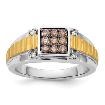 10k Two-tone Brown Diamond Ring