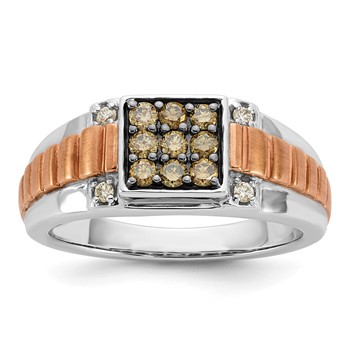 10k Two-tone Brown Diamond Ring