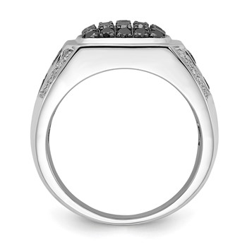 Sterling Silver Black Sapphire & Diamond Ring — alternate view