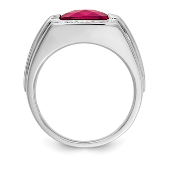 Sterling Silver CR Ruby & Diamond Ring — alternate view
