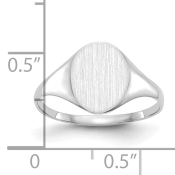 14k White 10.0x8.5mm Closed Back Signet Ring — alternate view