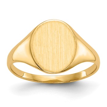 18k 11.0x9.5mm Closed Back Signet Ring