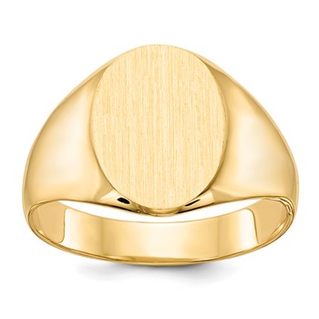 10k 13.0x11.5mm Closed Back Mens Signet Ring