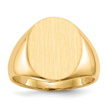 18k 16.0x13.0mm Closed Back Signet Ring
