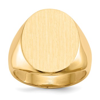 10k 15.5x19.0mm Closed Back Mens Signet Ring