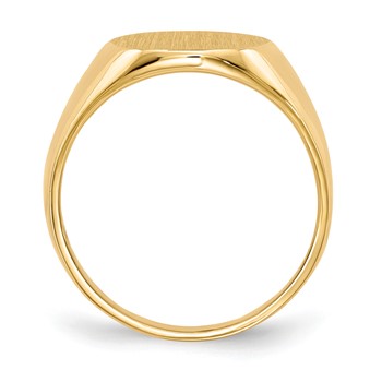 18ky 15.0x13.5mm Closed Back Men's Signet Ring — alternate view
