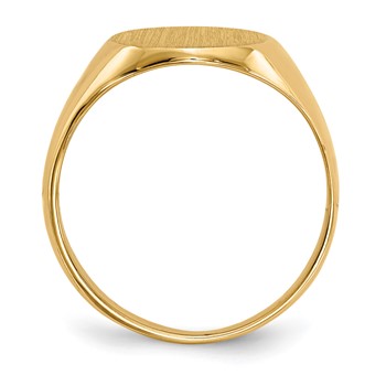 18ky 10.5x12mm Closed Back Signet Ring — alternate view