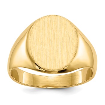 18ky 10.5x12mm Closed Back Signet Ring