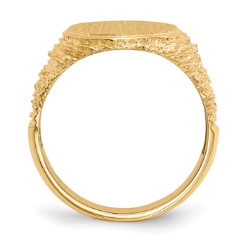 14k 14.0x17.0mm Oval Open Back Mens Signet Ring — alternate view