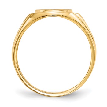 14k Holds 1-1.6mm Diamond 10.0x13.5mm Oval Open Back Mens Signet Ring Mounting — alternate view