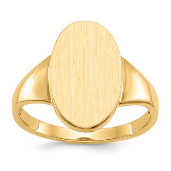 14k 9.0x14.5mm Oval Open Back Signet Ring