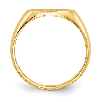 14k Holds 1-1.0mm Diamond 11.0x6.5mm Oval Open Back Signet Ring Mounting — alternate view