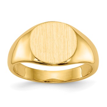 14k 8.5x7.5mm Closed Back Size 3 Childs Oval Signet Ring