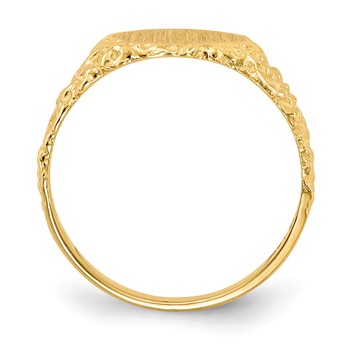 14k 9.5x8.5mm Round Closed Back Signet Ring — alternate view
