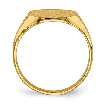 14k 11.0x9.0mm Octagon Closed Back Signet Ring — alternate view