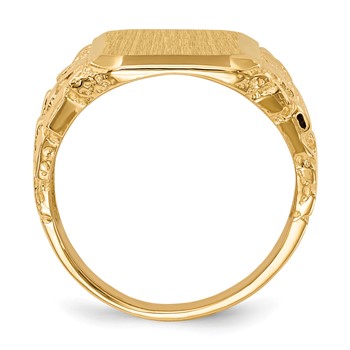 14k 13.0 x 14.0mm Octagon Open Back Mens Nugget Signet Ring — alternate view