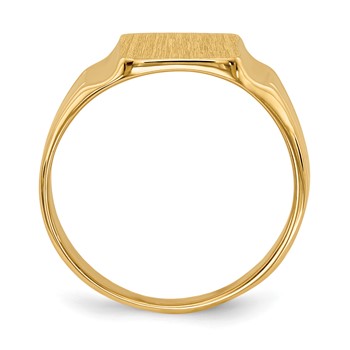 10k 7.5x9mm Closed Back Signet Ring — alternate view