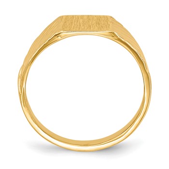 14k 8.0x6.5mm Open Back Size 4 Childs Rectangular Signet Ring — alternate view