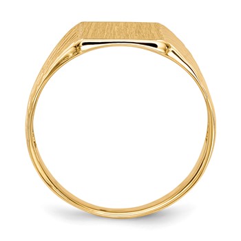 14k 8.0x9.5mm Rectangle Open Back Signet Ring — alternate view