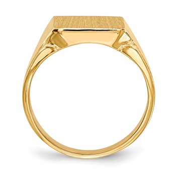 14k 12.0x12.0mm Square Open Back Mens Signet Ring — alternate view