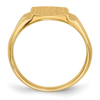 14k 8.5x10.5mm Cushion Closed Back Signet Ring — alternate view