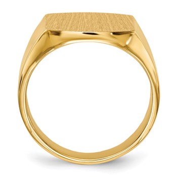 14k 14.5x13.5mm Closed Back Mens Signet Ring — alternate view