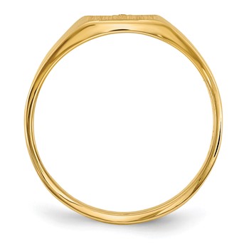 14k Holds 1-1.0mm Diamond 7.0x8.0mm Square Closed Back Signet Ring Mounting — alternate view