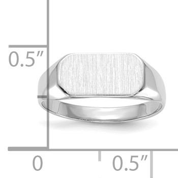 14k White 6.5x12.0mm Closed Back Children's Signet Ring — alternate view