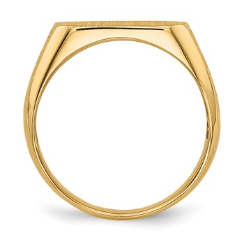 14k 12.5x6.0mm Oval Open Back Signet Ring — alternate view