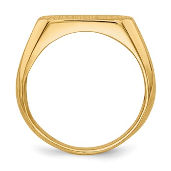 14k 12.5x6.0mm Oval Closed Back Signet Ring — alternate view