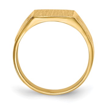 14k 9.0x7.5mm Rectangular Closed Back Signet Ring — alternate view