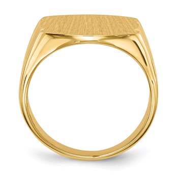 14k 16.5x15.0mm Closed Back Mens Signet Ring — alternate view