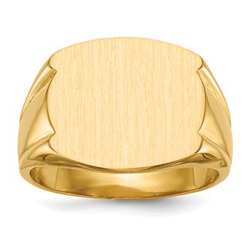 14k 16.5x15.0mm Closed Back Mens Signet Ring