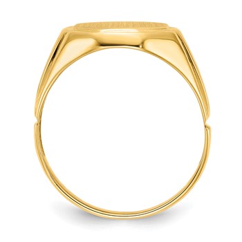 14k Holds 2-1.0mm Diamonds 11.5x12.5mm Octagon Open Back Mens Signet Ring Mounting — alternate view
