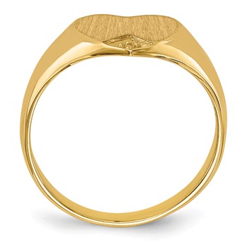 14k Holds 1-1.0mm Diamond 9.0x9.0mm Closed Back Heart Signet Ring Mounting — alternate view