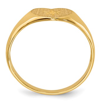 14kHolds 1-1.3mm Diamond 10.0x7.0mm Open Back Heart Signet Ring Mounting — alternate view
