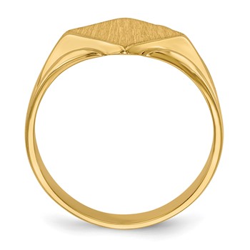 14k 11.5x11.5mm Square Closed Back Signet Ring — alternate view