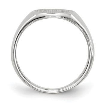 14k White Gold 8.5x8.0mm Closed Back Size 3 Childs Oval Signet Ring — alternate view