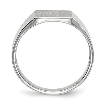 14k White Gold 8.5x9.5mm Square Open Back Signet Ring — alternate view