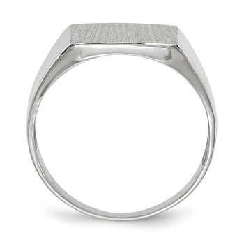 14k White Gold 13.0x13.5mm Square Open Back Satin Mens Signet Ring — alternate view