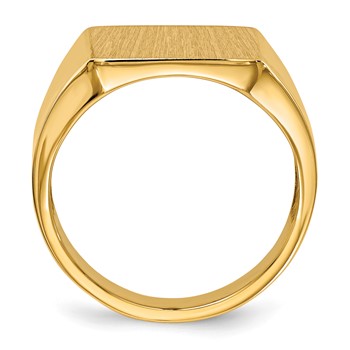 14k 13.5x15.0mm Rectangle Open Back Mens Signet Ring — alternate view