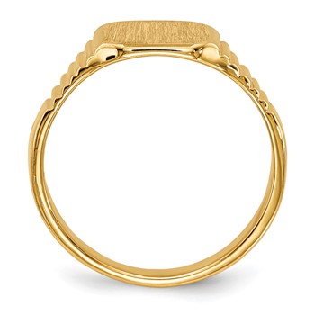 14k 6.5x6.0mm Closed Back Size 2 Baby Square Signet Ring — alternate view