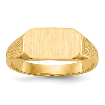 14k  8.5x5.0mm Closed Back Size 3 Childs Octagonal Signet Ring