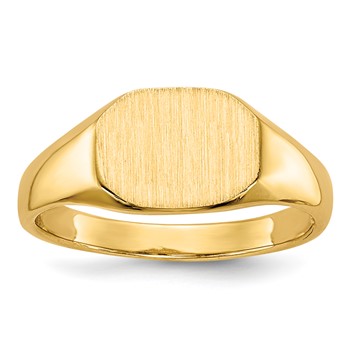 14k 8.0x6.25mm Open Back Size 2.5 Childs Oval Signet Ring