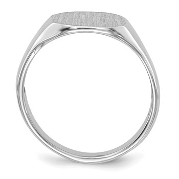 14k White Gold  8.0x6.5mm Open Back Child's Signet Ring — alternate view
