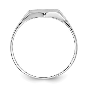 14k White Gold 8.0x4.0mm Open Back Size 4 Childs Heart Signet Ring — alternate view