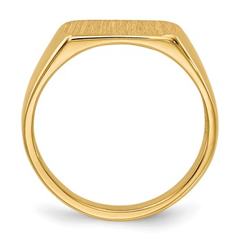14k 10x6mm Open Back Size 3 Childs Rectangular Signet Ring — alternate view